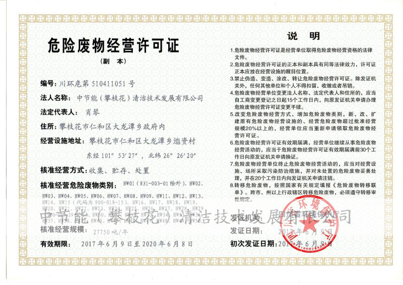 危险废物经营许可证